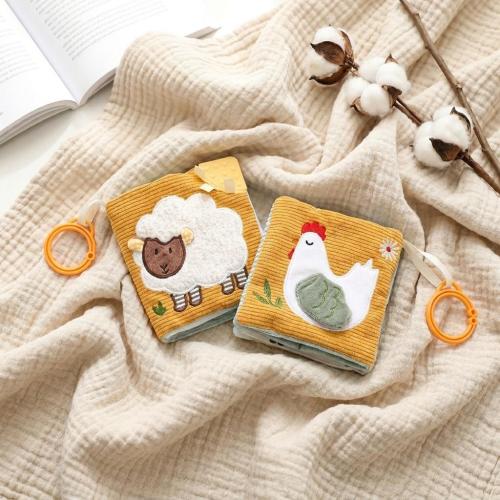 Gender Neutral Baby Shower Gift, Farm Montessori Cloth Book Hanging, Sheep Sensory Baby Toy Pram, Newborn Learning Book Gift