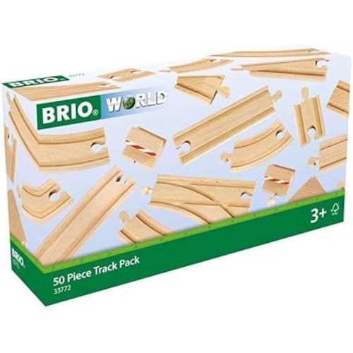 BRIO 33772 Special Track Pack - 50 Piece Set of Wooden Railway Tracks