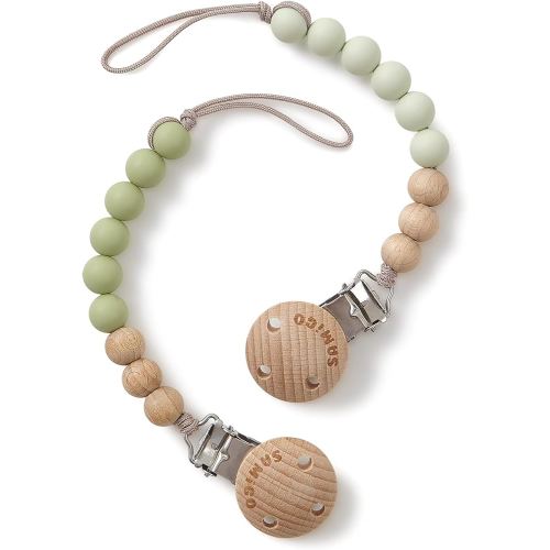 SAMiGO Pacifier Clips Holders Silicone Paci Binky Clips for Baby Boys and Girls - 2 Pack