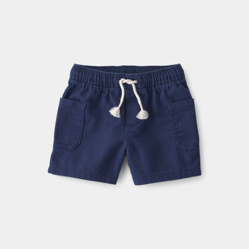 Baby Boy Twill Drawstring Shorts - Navy | Carter’s Oshkosh Canada