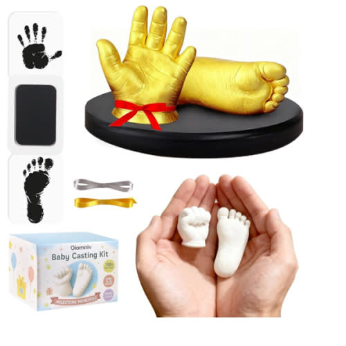 Oiomniv Baby Casting Kit Hand and Feet, Newborn Keepsake for Babies Hand & Foot Molding, DIY Hand and Footprint Keepsake, Perfect for First Birthday, New Mom Baby Christmas Gift