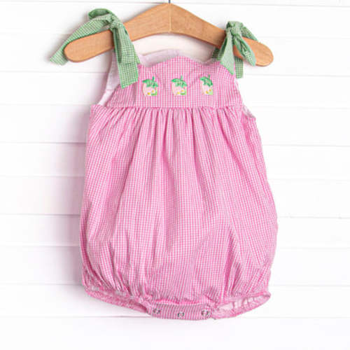 Strawberry Blooms Applique Bubble, Pink – Stitchy Fish