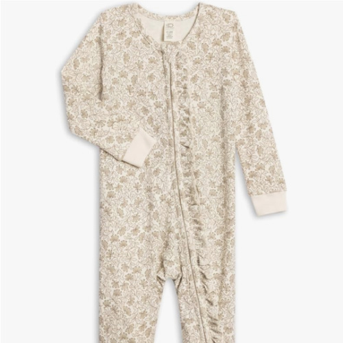 Colored Organics Baby Zip-Up Footed Sleeper with 2-Way Zipper - Newborn Organic Cotton Pajamas