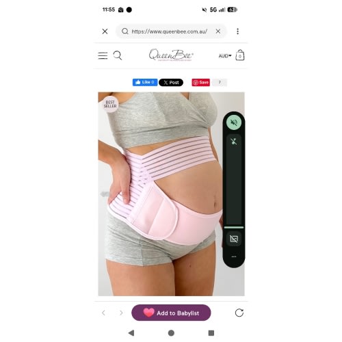 Dutton 3pc Pregnancy & Postpartum Belly Belt Cradle in Pink