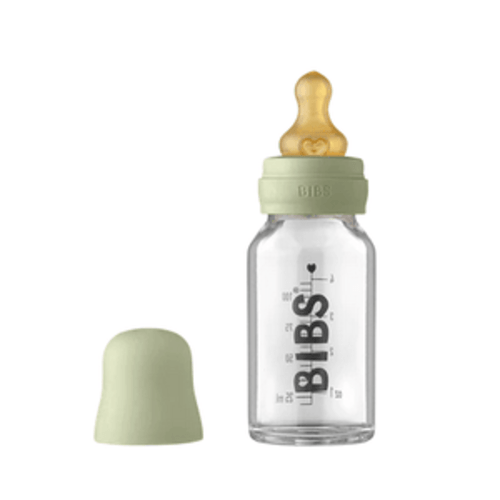 BIBS Baby Glass Bottle Complete Set 110ml - Sage - Traveling Tikes