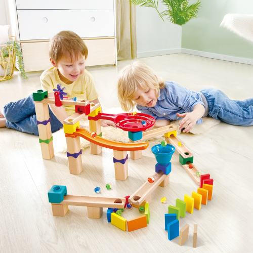 Hape Marble Run DIY Wood Building Racetrack, 81 Pieces