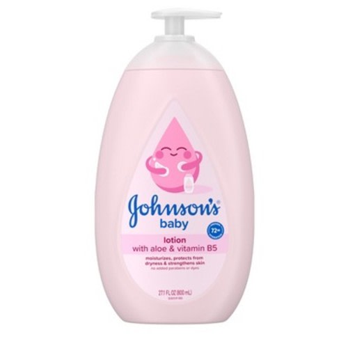 Johnson's Moisturizing Mild Pink Baby Body Lotion, Coconut Oil for Delicate Skin, Hypoallergenic - 27.1 fl oz