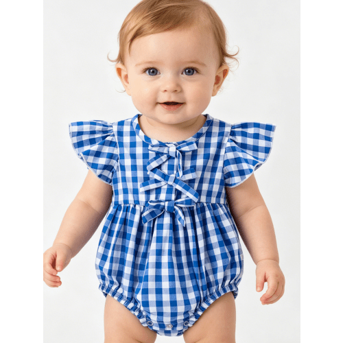 Plaid Bow Baby Romper Mommy Matching – Rylee Faith Designs