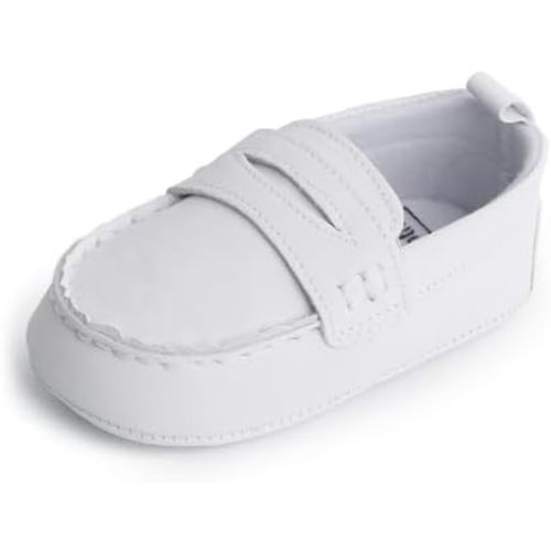 LONSOEN Baby Girls Boys Loafers Prewalker Dress Crib Shoes