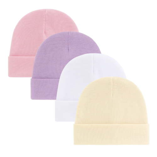 ROZYARD Elastic Baby Bonnet Caps Cotton Hospital Hats Gender Neutral 4Pcs/set