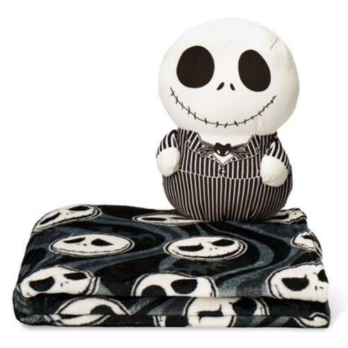 Disney The Nightmare Before Christmas Swirly Nightmare Silk Touch Throw Blanket 50X60 inches and Hugger Set 11 Inches