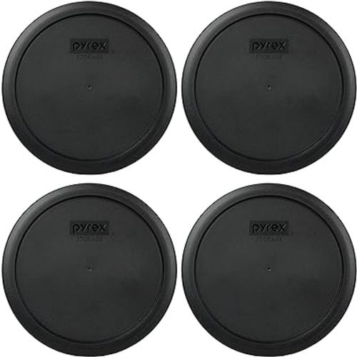 Amazon.com: Pyrex 7402-PC 6/7 Cup Black Round Plastic Food Storage Lid, Made in USA - 4 Pack: Home & Kitchen