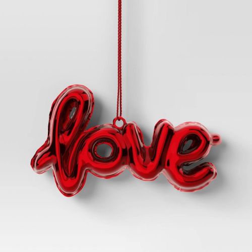 4" Christmas Metallic "Love" Ornament Red - Wondershop™