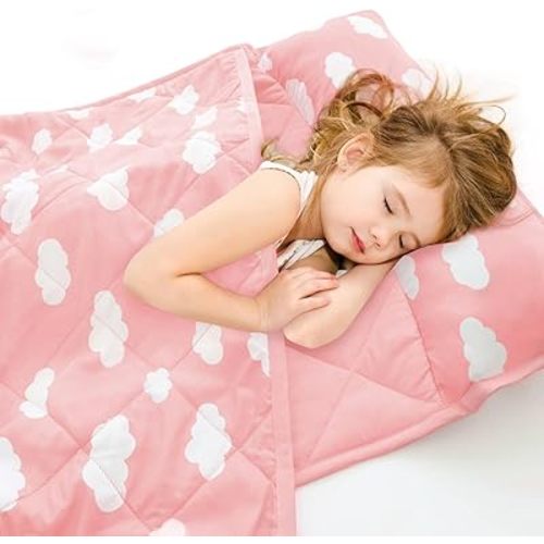 Nap Mat, Toddler Nap Mat with Blanket, Pink Cloud, 52" x 23"