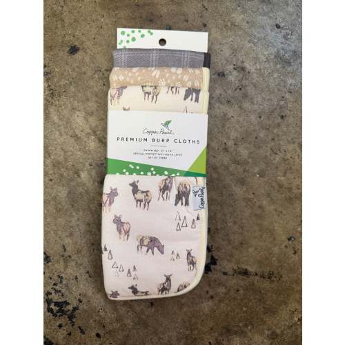 COPPER PEARL BURP CLOTHS IN TIMBER