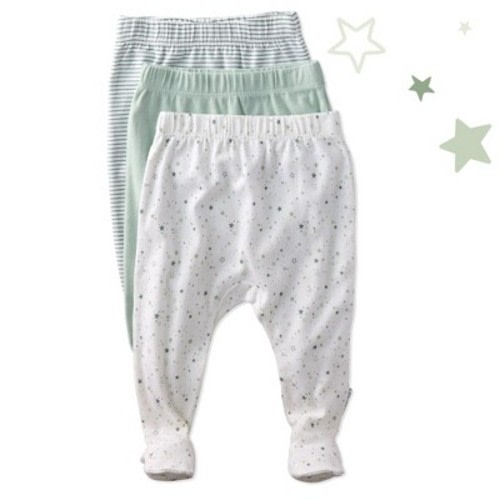 Butterblu FALLON 3-Pack Footed Baby Pants Sage Twinkle 3-6M