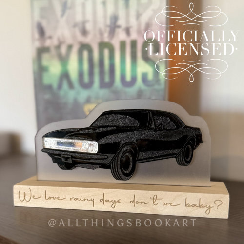 Officially Licensed We Love Rainy Days Dom’s Car Bookshelf Sign; Exodus The Ravenhood Merch