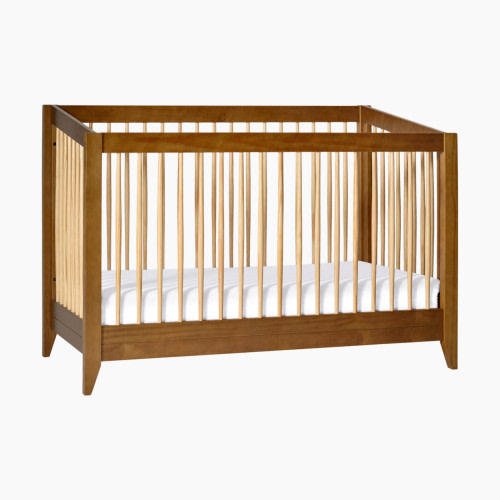 babyletto Sprout 4-in-1 Convertible Crib with Toddler Bed Conversion Kit - Chestnut/Natural