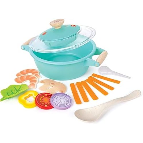 Hape Little Chef Cooking & Steam Playset | Toy Kitchen with Play Food and Accessories, for Children Ages 3+ Years