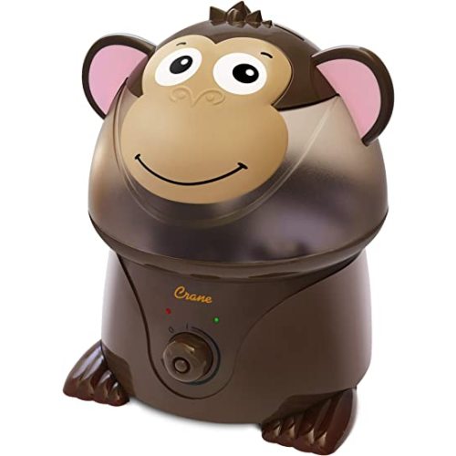 Crane Adorables Ultrasonic Humidifiers for Bedroom and Baby Nursery, 1 Gallon Cool Mist Air Humidifier for Large Room or Kid's Room, Humidifier Filters Optional, Monkey