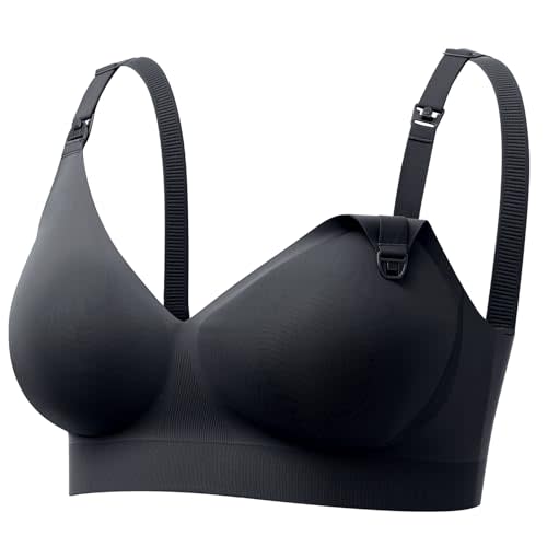 Momcozy CoolFit Nursing Bras for Breastfeeding, Ultra Stretch Seamless Jelly Strip Maternity Bra, Cooling Wireless