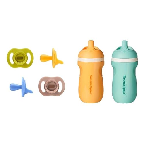 Tommee Tippee Ultra-Light StayPut Pacifier, One-Piece Silicone Design, 0-6m, 4 Pack