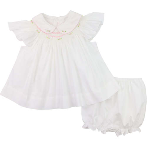 Smocked Rosebud Diaper Set