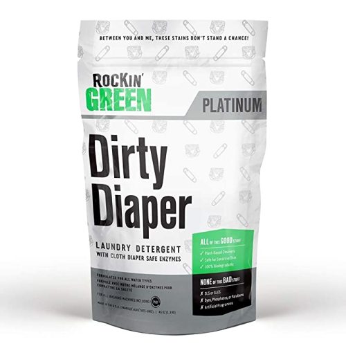 Rockin' Green 45oz (90 Loads) Cloth Diaper Detergent for Baby Clothes - All Natural Baby Laundry Powder - Unscented & Biodegradable - Removes Urine Smell, Safe for Sensitive Skin