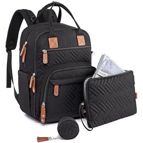iniuniu Baby Diaper Bag Backpack, 4 in 1 kit Large Capacity Travel Backpack