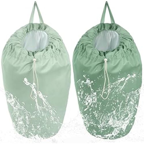 Nuogo 2 Pack Reusable Diaper Pail Liner Bags Hangable Pail Liner with Strap Washable Cloth Diaper Liners Waterproof Cloth Diaper Wet Bag Pail Pouch for Cloth Diaper, Dirty Diapers, Laundry and Garbage