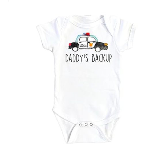 Compatible with Police Daddy Backup - Baby Boy Girl Clothes Infant Bodysuit Funny Cute