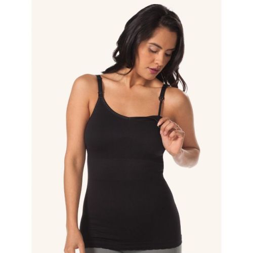 Leading Lady Women's Maternity to Nursing Seamless Cotton Tank (4023) Jet Black 3X