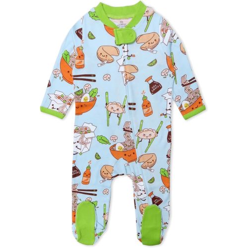 HonestBaby Sleep & Play Footed One-piece Pajama Sleeper 100% Organic Cotton, Baby Boys