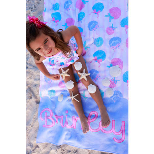 Seaside Sweetie Personalized Kids Beach Towel | Caden Lane