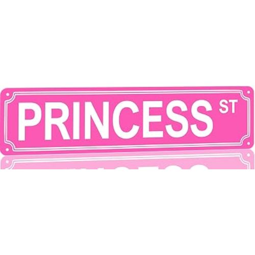 Pink Room Decor Princess Street Sign Y2k Princess Room Decor Pink Princess St Metal Tin Sign Bedroom Decorations 16x4 Inches
