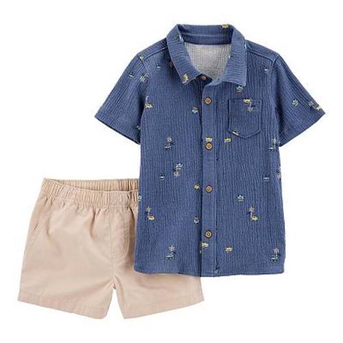 Baby & Toddler Boy Carter's 2-pc. Button-Down Shirt & Khaki Shorts Set