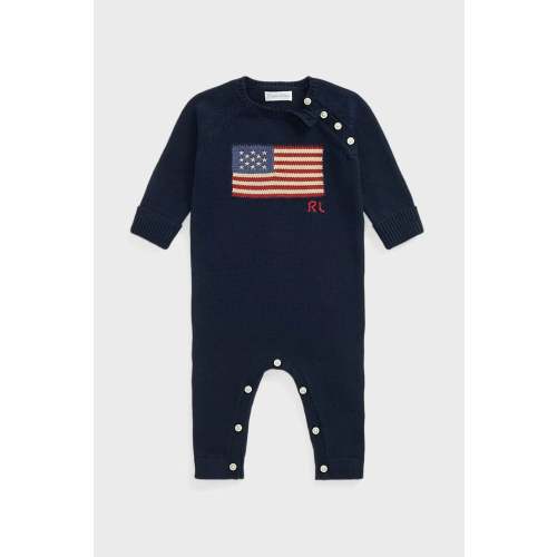 Long-Sleeve Combed Cotton Flag Sweater Coverall