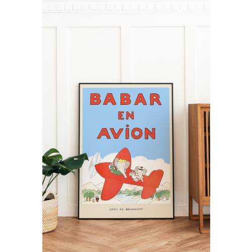 Babar the elephant wall art nursery decor kids gift retro wall art illustration print nursery decor cute wall art