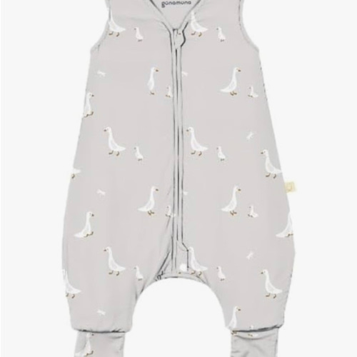 GUNAMUNA Baby Footie Sleep Bag, Walkable Wearable Blanket with Easy Diaper Zipper, Convertible Foot Cuffs, Anti-Slip Grips