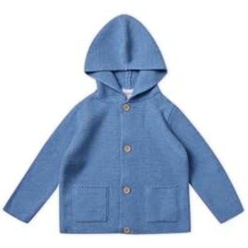 Stellou & friends 100% Cotton Baby Cardigan, Long Sleeve Knit Sweater for Kids, Unisex Tops for Infant, for Children 0-6 Yrs