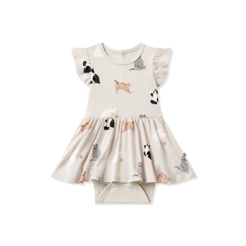 Twirl Bodysuit Dress in Fluffy Cat