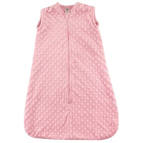 Hudson Baby Unisex Baby Plush Sleeping Bag, Sack, Blanket, Light Pink Dot Mink, 0-6 Months