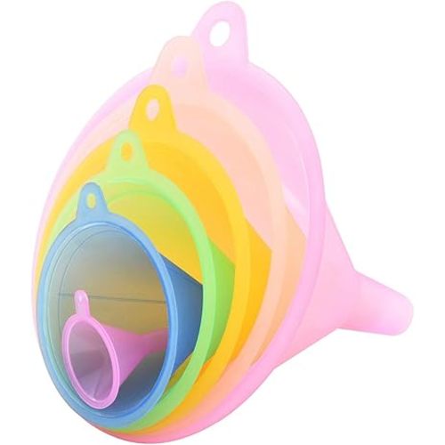 Delove All Purpose Plastic Funnel Set of 6 - Funnels for Kitchen Use Filling Bottles - Small Funnel Set- Mini/Small//Large - Food Grade and BPA Free