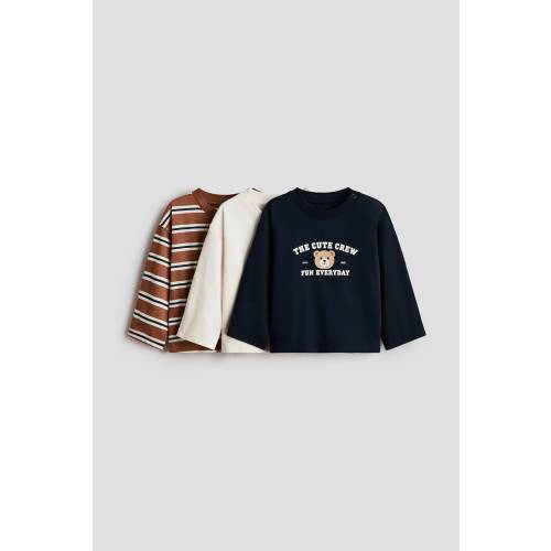 3-PACK LONG-SLEEVED COTTON T-SHIRTS