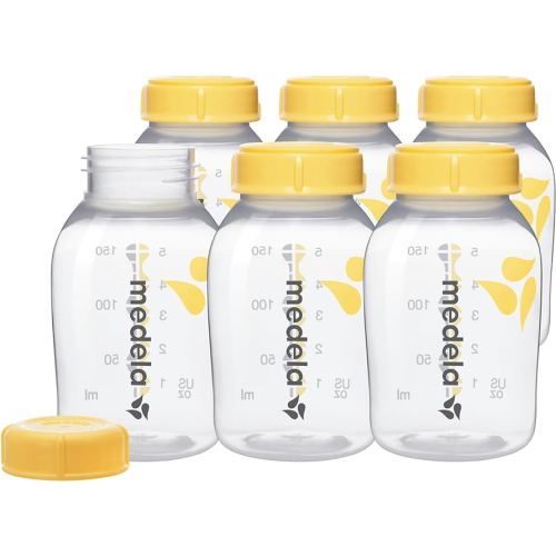 Medela Breast Milk Collection and Storage Bottles, 6 Pack, 5 Ounce Breastmilk Container, Compatible with Medela Breast Pumps and Made Without BPA