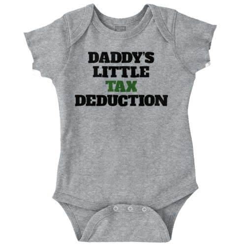 Daddys Little Tax Deduction Dad Joke Romper Boys or Girls Infant Baby Brisco Brands NB