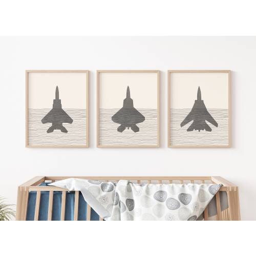 Airplane Wall Art - Boys Room Decor, Fighter Jet Wall Art, Room Decor For Boys, Nursery Art, Military Plane Prints, F-15, F-22, & More