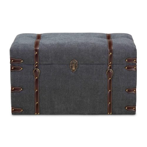 Palma 15.7 in. H x 26.8 in. W x 15.7 in. D Grey and Brown Storage Trunk Ottoman