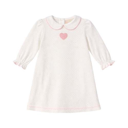 Long Sleeve Polka Dot Dress, Crochet Heart