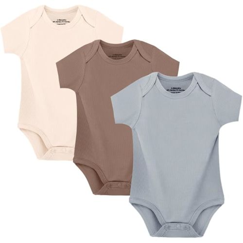 NMK Baby Bodysuits 3-Pack,Soft Rayon From Bamboo Short and Long Sleeve Onesie,Unisex for Newborns 0-12 Months